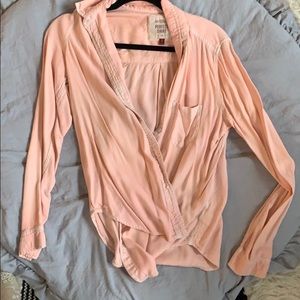 Peach button down shirt